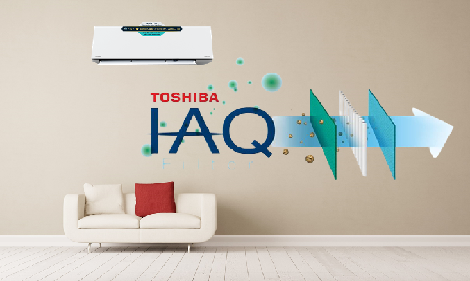 Máy lạnh Toshiba Inverter RAS-H13E2KCVGV có bộ lọc IAQ mang đến không gian trong lành, sạch khuẩn