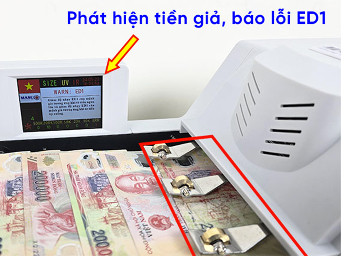 Máy có khả năng phát hiện tiền giả 