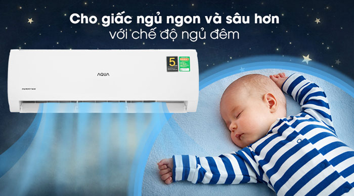 máy lạnh AQUA AQA-KCRV18TK có chế độ ngủ đêm tiện lợi