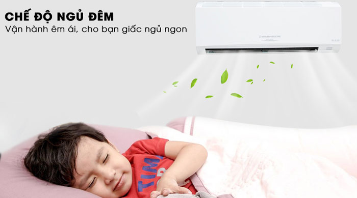 máy lạnh Mitsubishi Electric Inverter 2HP MSY MUY-JW50VF có chế độ ngủ đêm êm ái