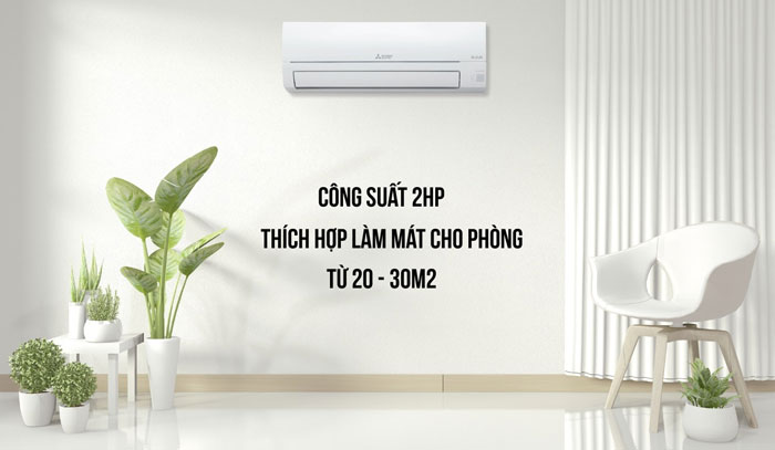 máy lạnh Mitsubishi Electric MSY MUY-JW50VF thích hợp làm mát cho phòng từ 20 - 30m2