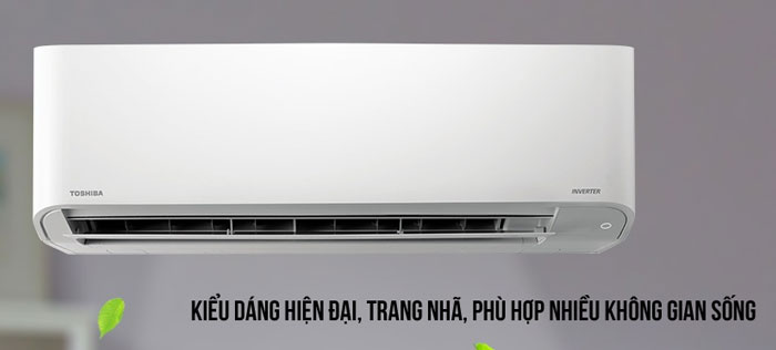 Máy lạnh Toshiba Inverter 1 HP RAS-H10XKCVG-V sở hữu thiết kế đơn giản nhưng vô cùng sang trọng 