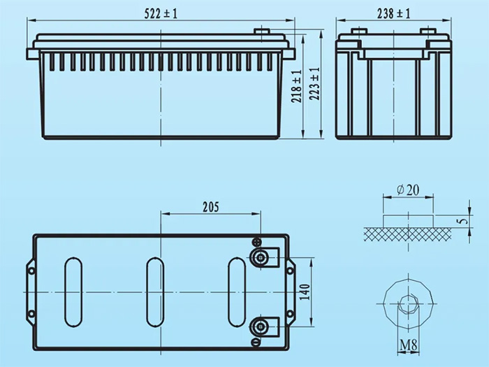 Ắc quy Vision 6FM200SE-X (200Ah, 12V)