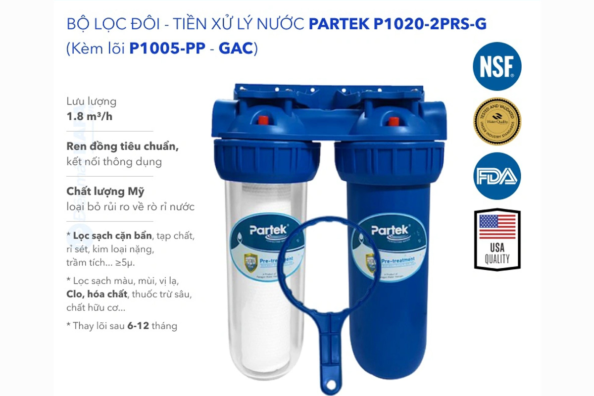 Bộ lọc nước Partek P1020-2PRS-G