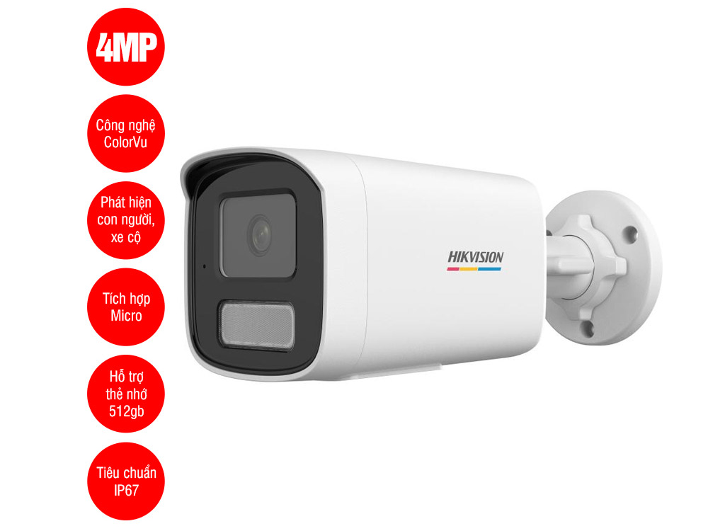 Camera IP 4MP thân trụ Hikvision DS-2CD1T47G2H-LIUF