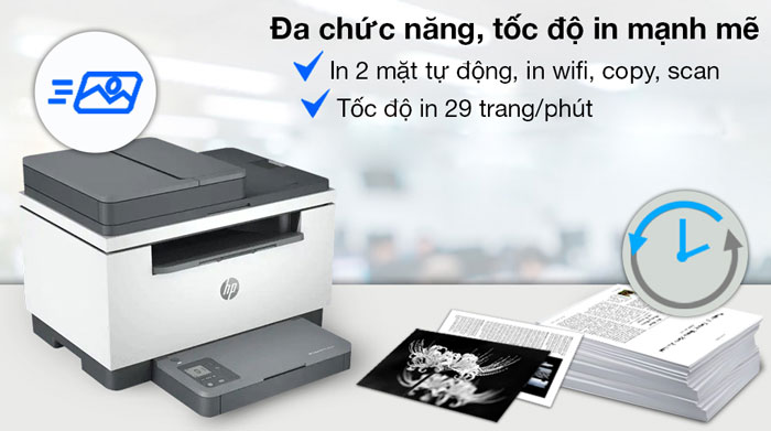 máy in HP Laser Jet MFP M236SDW có tốc độ in 29 trang/phút