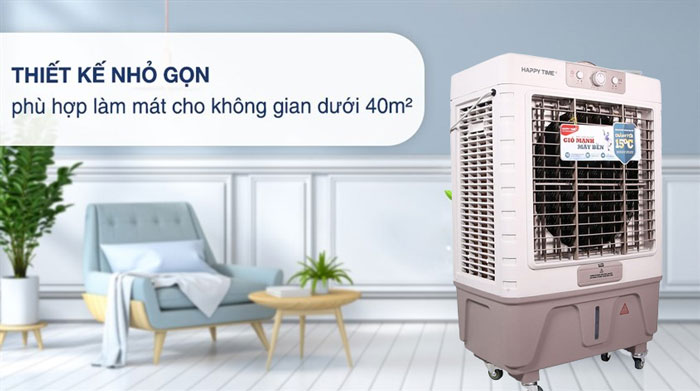 Quạt làm mát Happy Time HTD7743 có thiết kế nhỏ gọn, hiện đại