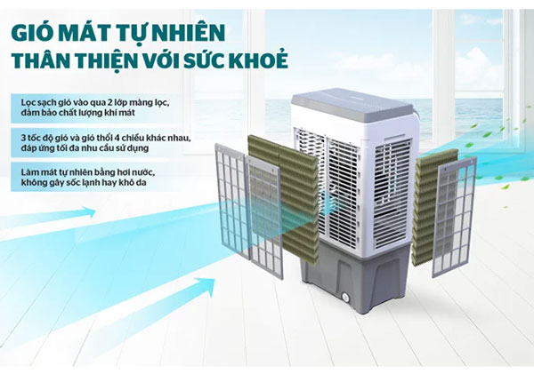 Máy làm mát không khí Sunhouse SHD7744 làm mát dễ chịu, không gây khô da