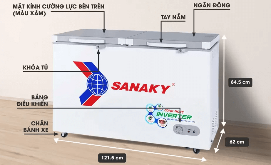 Cấu tạo tủ đông 1 ngăn Sanaky VH-3699A4K