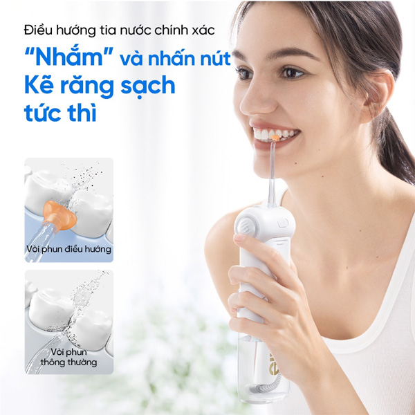 Máy tăm nước sóng siêu âm Usmile C10 sở hữu bộ vòi phun chuyên nghiệp