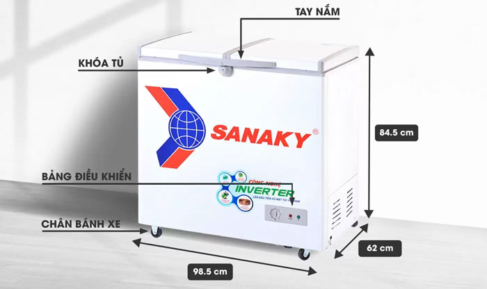 Cấu tạo của tủ đông Sanaky VH-2599A3