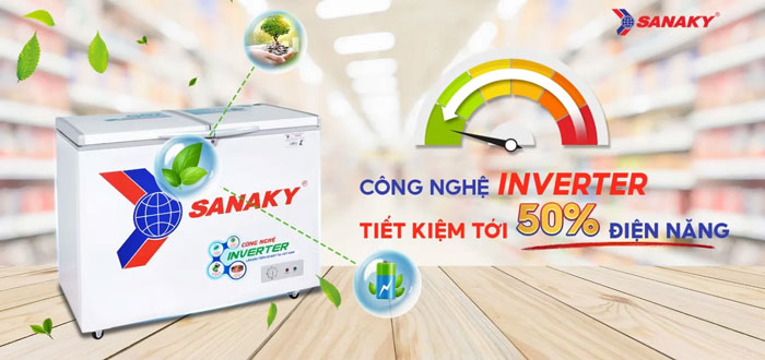 Tủ đông Sanaky VH-2599A3 có khả năng tiết kiệm tới 50% điện năng