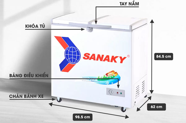 Cấu tạo của tủ đông Sanaky VH 2599A1