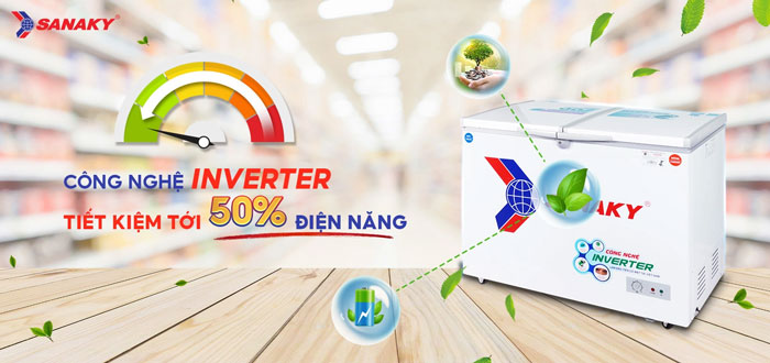 tủ đông Sanaky VH-2599W3 có khả năng tiết kiệm điện năng hiệu quả