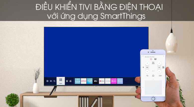 Smart tivi Samsung Crystal 4K 50 inch UA50TU8100KXXV hỗ trợ điều khiển thông qua điện thoại