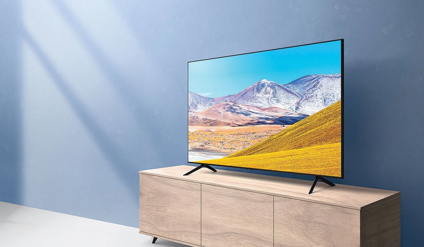 Smart TV Samsung UA50TU8100KXXV có thiết kế màn hình kiểu AirSlim tràn viền siêu mỏng