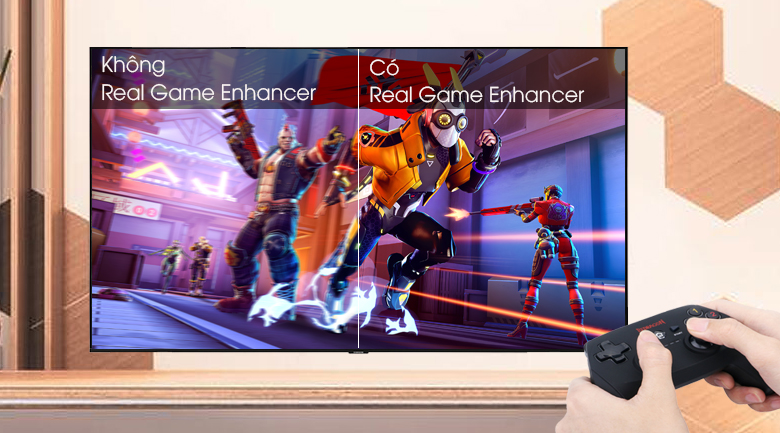 Tính năng Game Enhancer giúp tối ưu khả năng chơi game trên tivi Samsung UA50TU8100KXXV