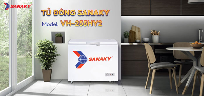 Tủ đông Sanaky VH-255HY2 sở hữu thiết kế hiện đại