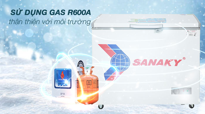 tủ đông Sanaky VH-255HY2 sử dụng gas R600A