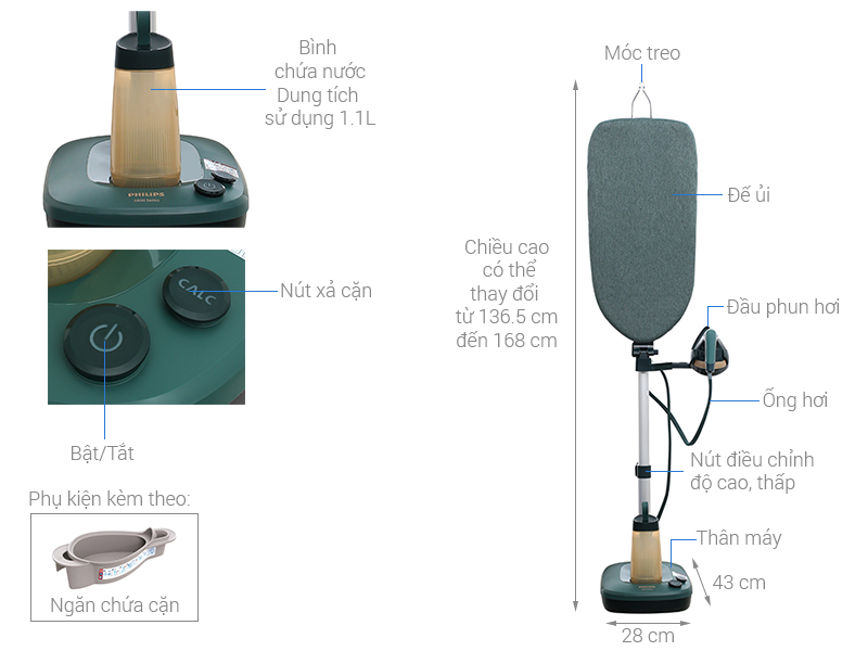 Bàn ủi hơi nước đứng Philips AIS6020/70