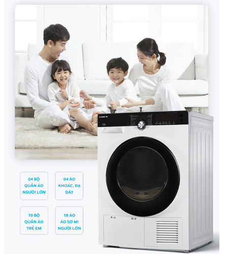 Coex CD-80CWB có khối lượng sấy 8,5kg