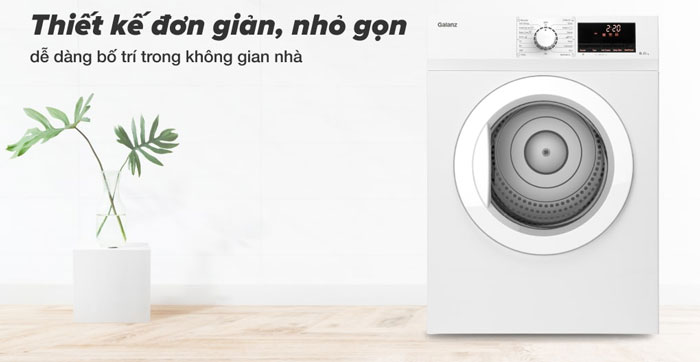 máy sấy Galanz 8kg DV-80T5C(W) có thiết kế hiện đại