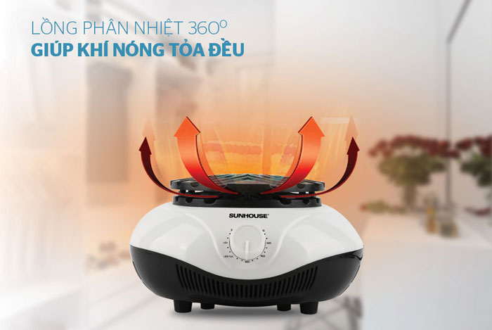 Tủ sấy Sunhouse SHD2702 có lồng phân nhiệt thiết kế xoay 360 độ giúp hơi nóng lan tỏa đều