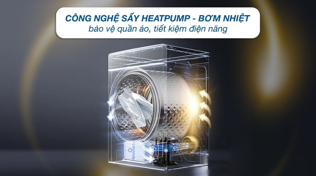 Máy sấy LG Inverter 10,5kg DVHP50M ứng dụng công nghệ sấy bơm nhiệt Heat Pump tiên tiến