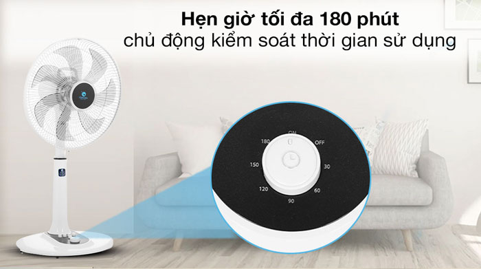 Quạt đứng Hawonkoo FAH-010 có chức năng hẹn giờ tới 180 phút