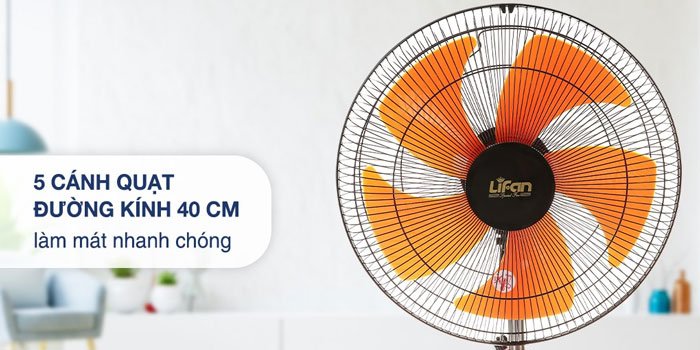 quạt đứng Lifan Đ-616 có 5 cánh với sải cánh lớn