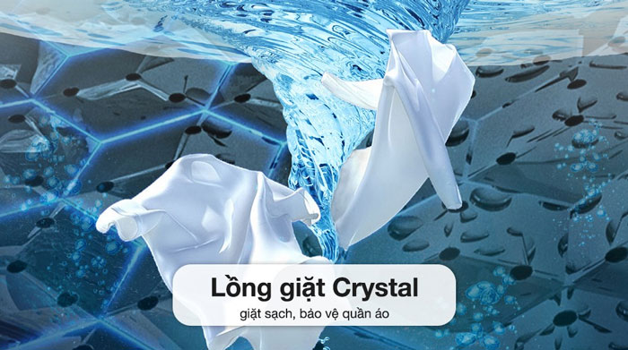 Lồng giặt Crytal trên máy giặt lồng ngang Casper Inverter 9kg WF-9VG1