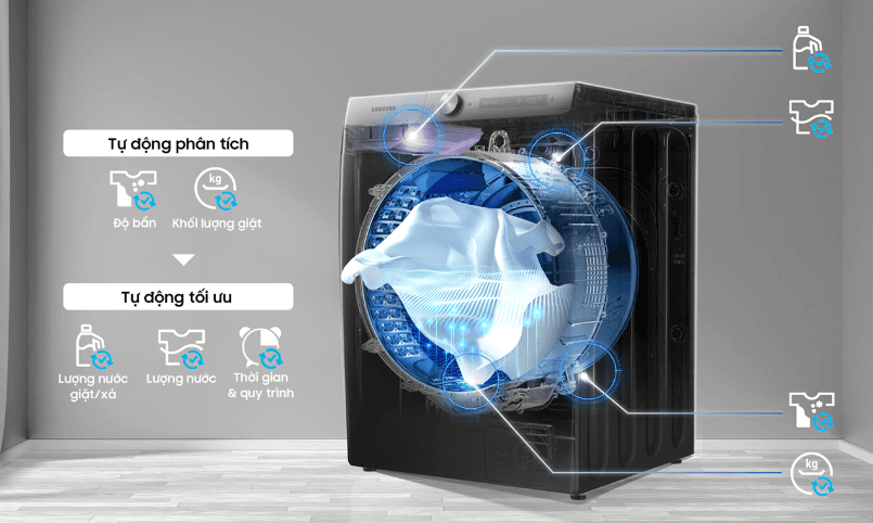 máy giặt WW11CGP44DSHSV còn được tích hợp công nghệ AI Wash