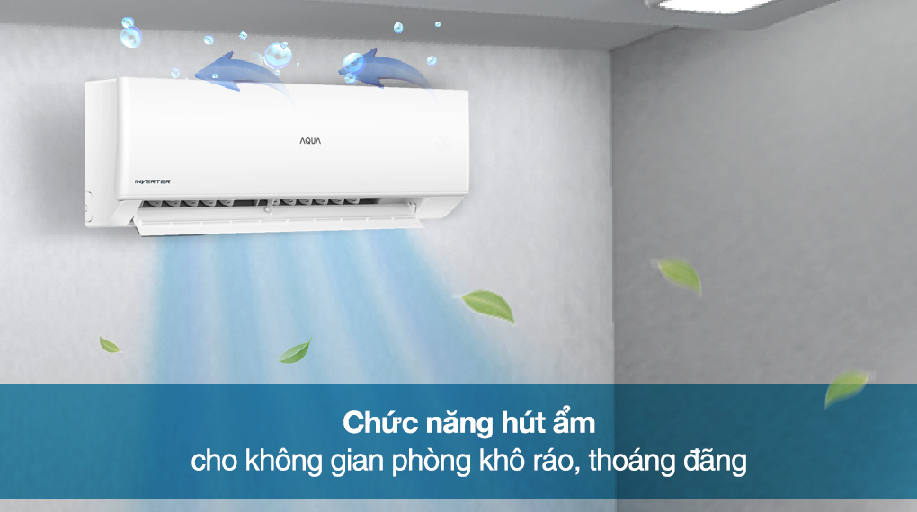 Máy lạnh Aqua Inverter 1HP AQA-RV9QC có đa dạng nhiều chế độ như chế độ hút ẩm