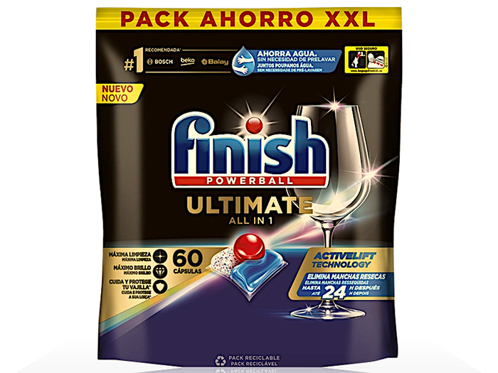 Viên rửa bát Finish Ultimate all in one (60 viên)