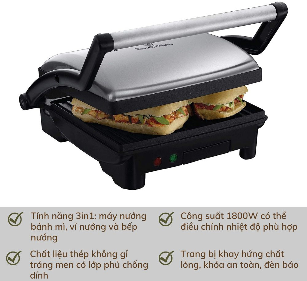 Máy nướng bánh mì 3 in1 Russell Hobbs 17888-56