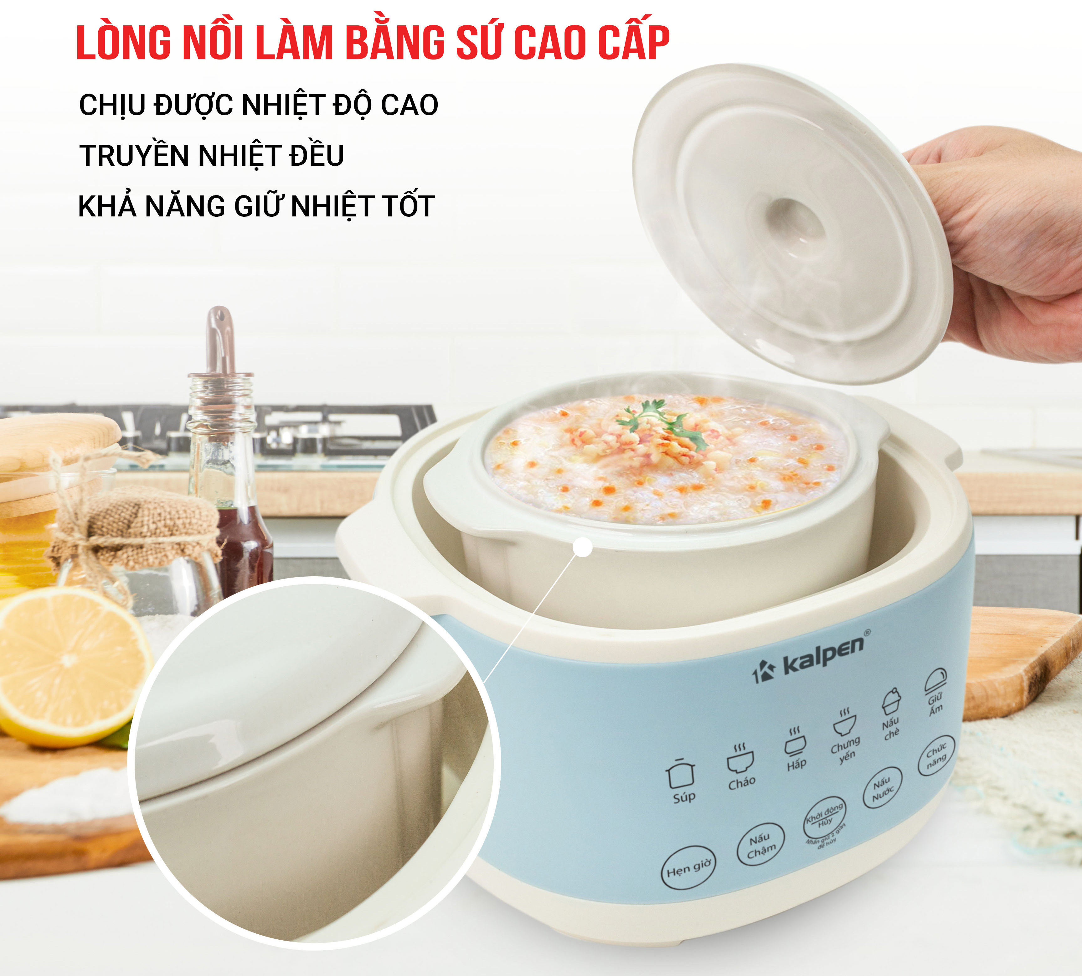 Nồi nấu chậm Kalpen SK2 được làm từ chất liệu cao cấp