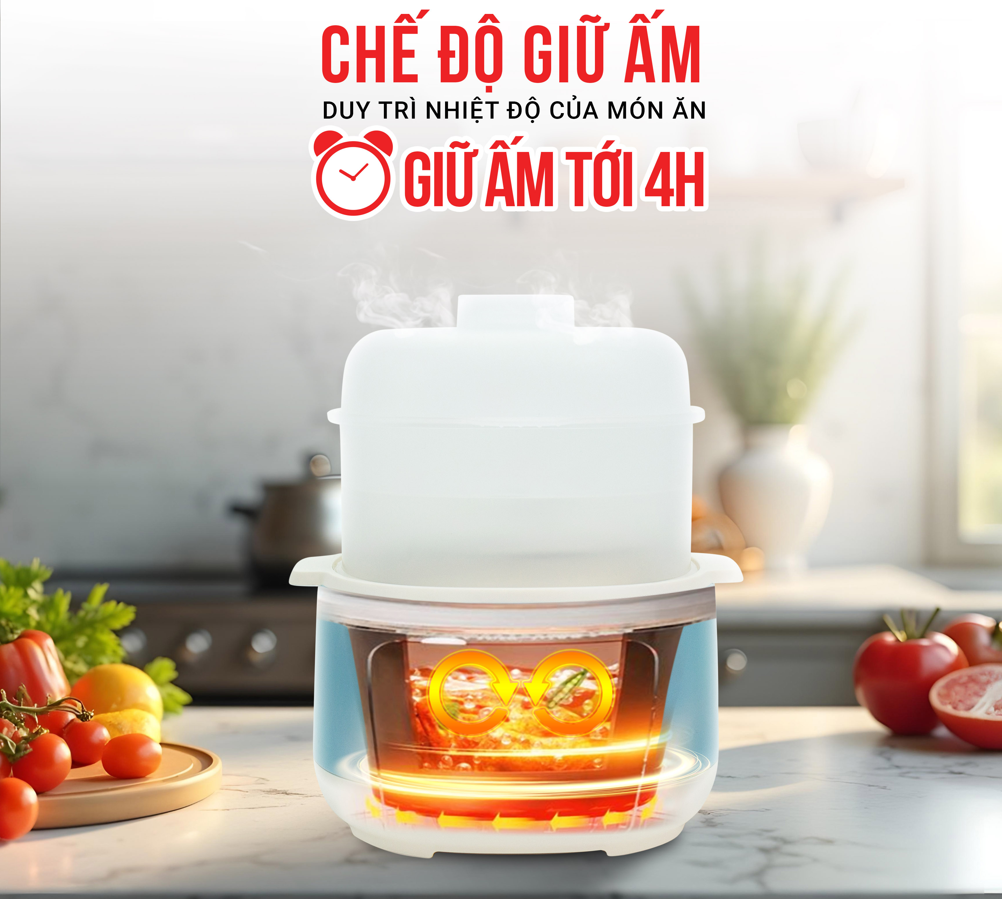 Nồi nấu chậm Kalpen SK2 sở hữu tính năng giữ ấm hiện đại