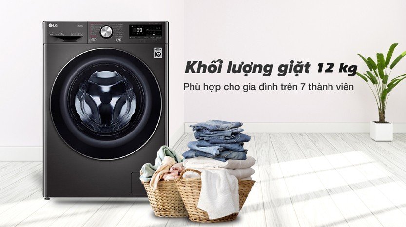 Máy giặt LG FV1412S3B có khối lượng giặt 12kg