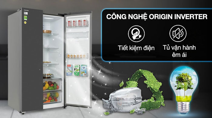 Tủ lạnh GR-RS775WI-PMV(06)-MG sử dụng công nghệ Inverter giúp tiết kiệm điện năng hiệu quả