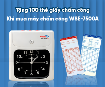 Tặng 100 thẻ giấy chấm công khi mua máy chấm công WSE-7500A Tặng 100 thẻ giấy chấm công khi mua máy chấm công WSE-7500A