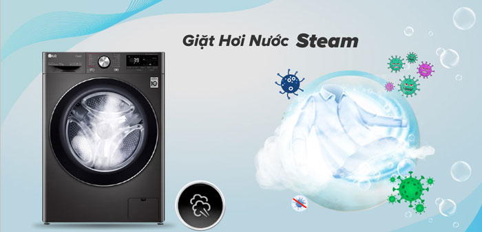 máy giặt LG 11kg cửa ngang FV1411S3B có công nghệ Steam hiện đại