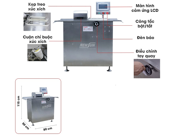 Cấu tạo của máy buộc chỉ xúc xích 