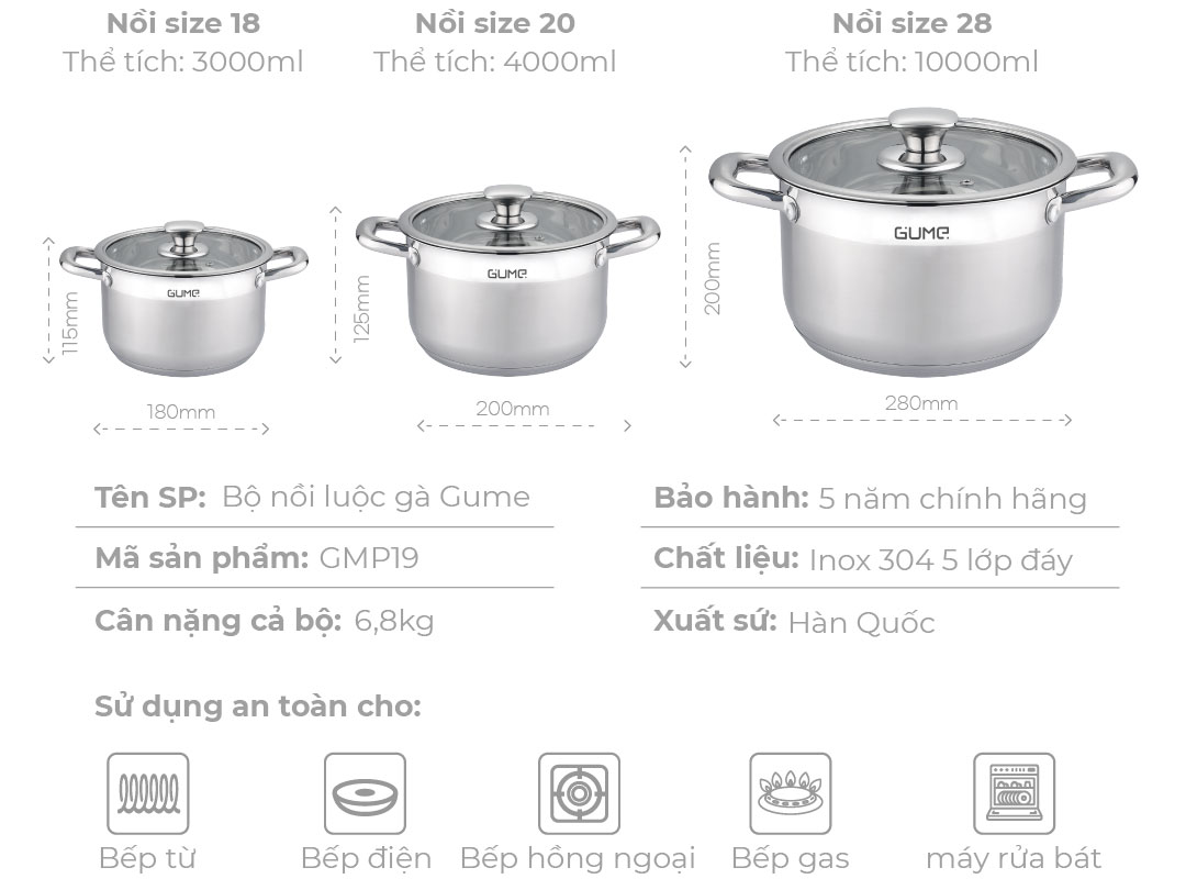 Bộ nồi Gume GMPS-3228