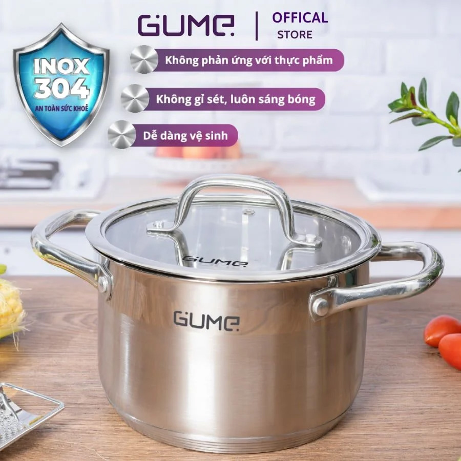 Bộ 3 nồi inox đáy 5 lớp Gume GMP20