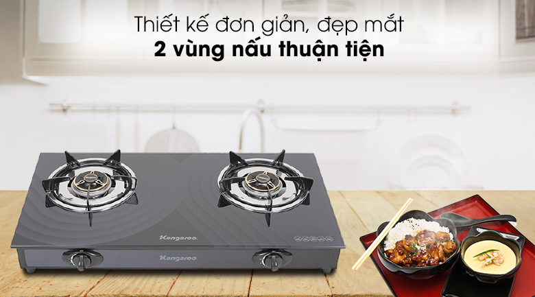 Bếp ga Kangaroo KG519M sở hữu thiết kế đơn giản gọn gàng