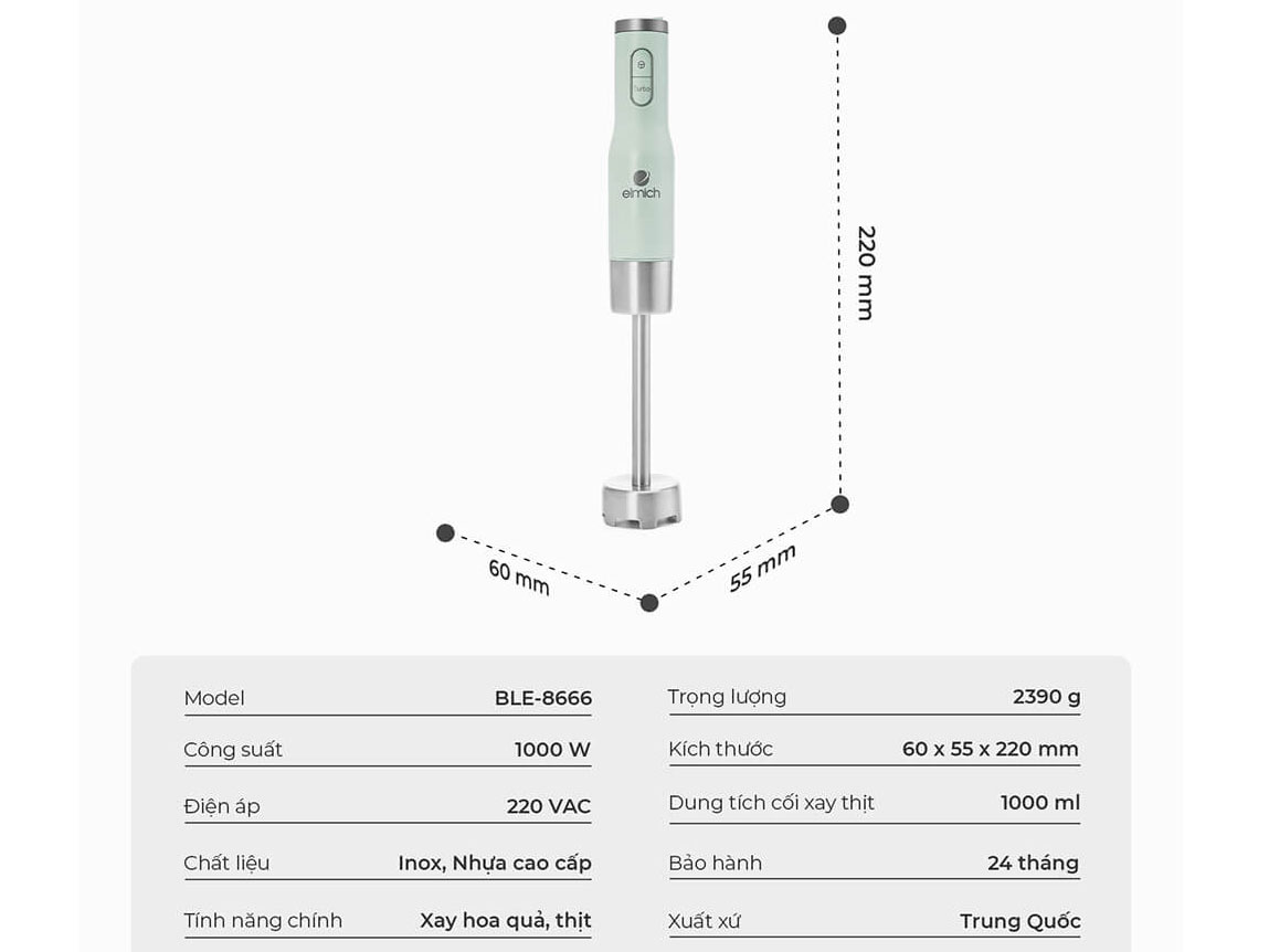 Máy xay cầm tay Elmich BLE-8666