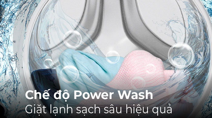 Máy giặt Casper WF-105I150BGB có chế độ giặt Power Wash hiện đại