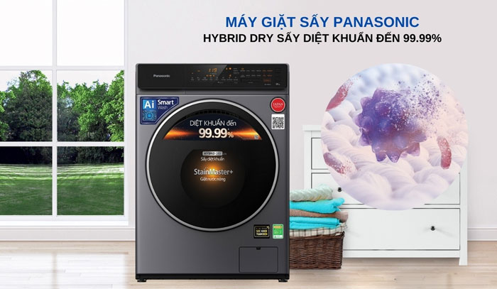 Máy giặt Panasonic NA-V90FC1LVT có công nghệ sấy diệt khuẩn tiên tiến