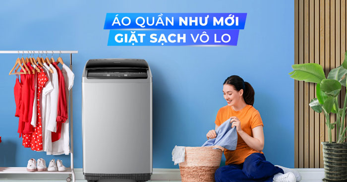 Máy giặt Sharp ES-Y85HV-S có kiểu dáng lồng đứng hiện đại