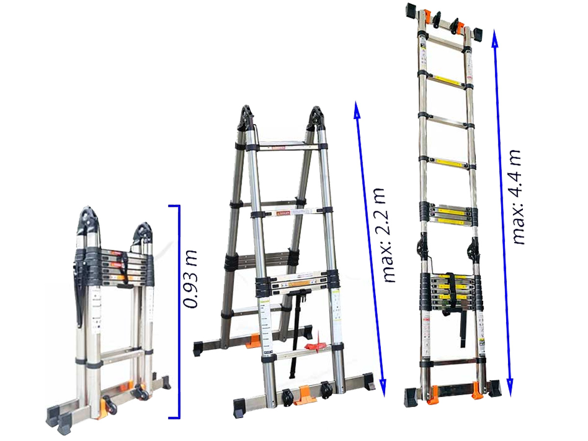 Thang rút đôi inox chữ A 2m2 Nakita TM244